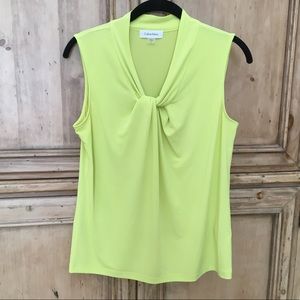 Calvin Klein chartreuse twist front tank size S